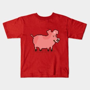 Artful Animal Pixels Pig Kids T-Shirt